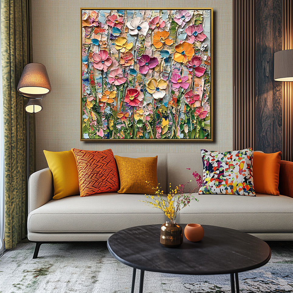 Colorful Floral Meadow Canvas-wp241918