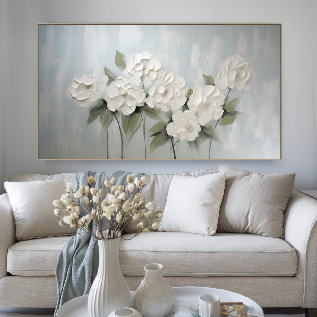 White Bloom Textured Floral Art-wp242838