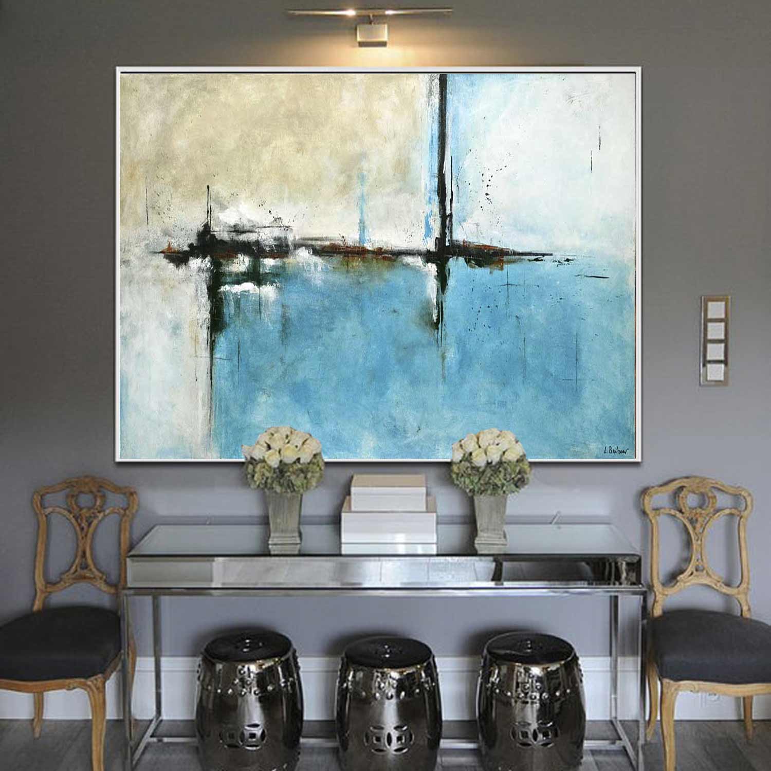vipgallery Original Abstract Turquoise Sand Painting " Daydreamer"