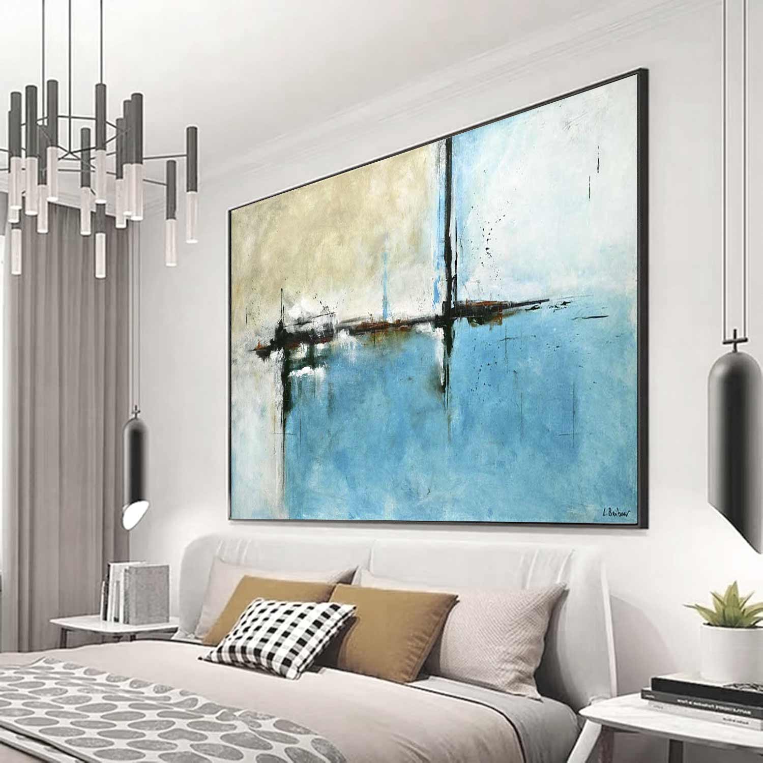 vipgallery Original Abstract Turquoise Sand Painting " Daydreamer"