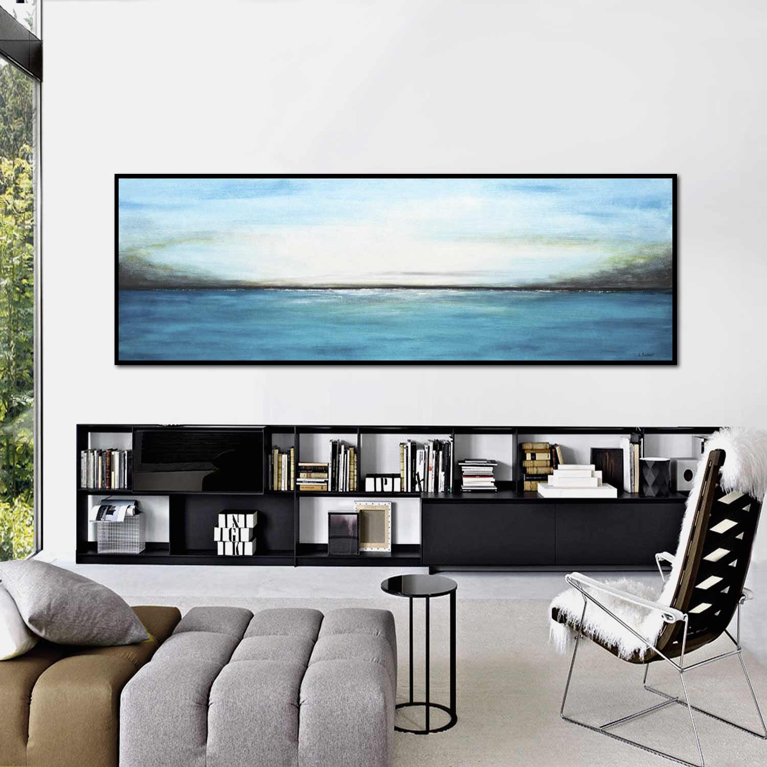 vipgallery Panoramic Blue Large Framed Art "Into the Blue"