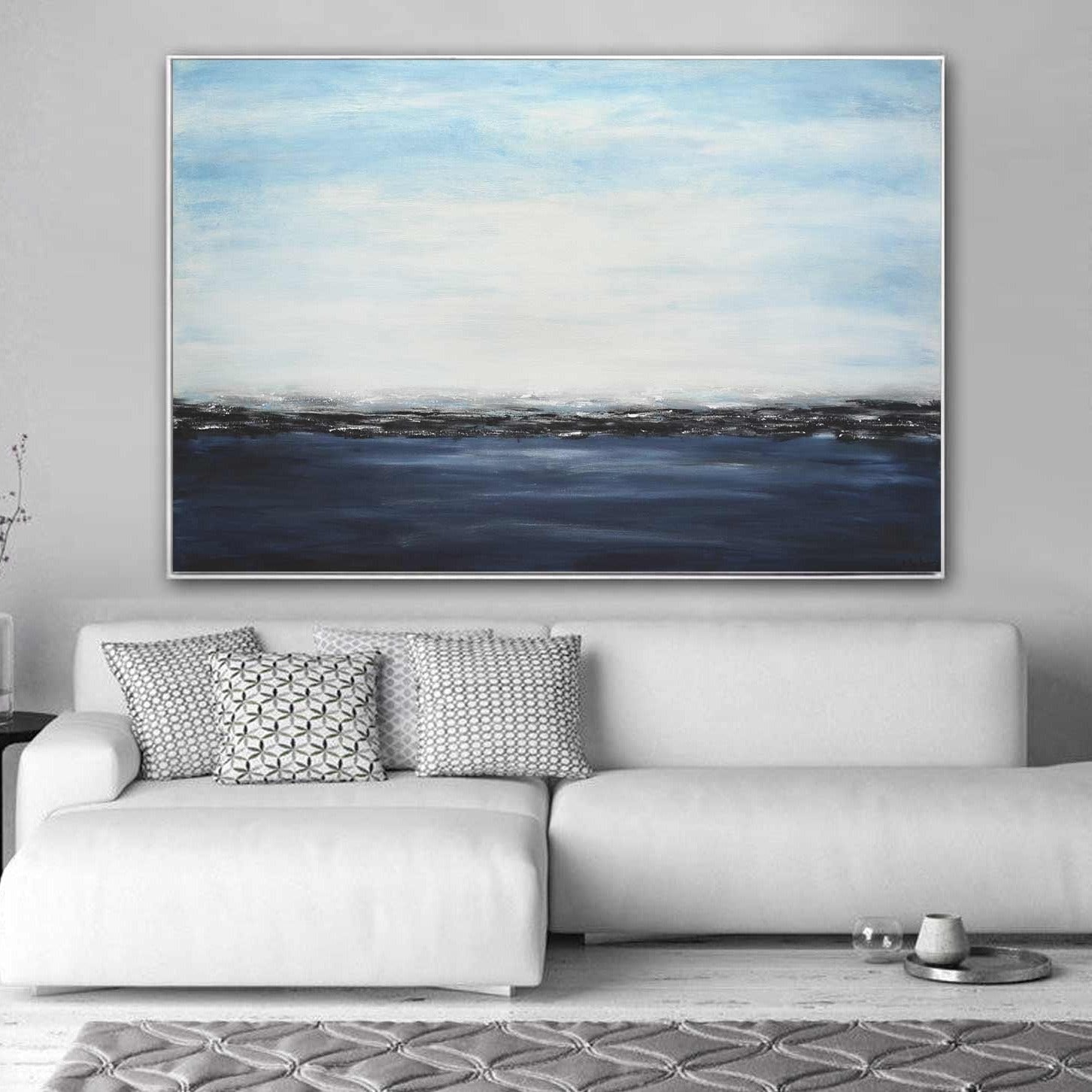 Seascape Oil Painting Waves Wall Art "Deep Blue"