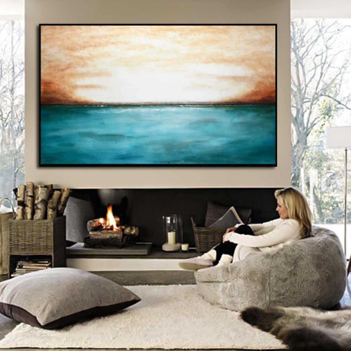 Abstract Seascape Painting US Artist "Wherever You Are"