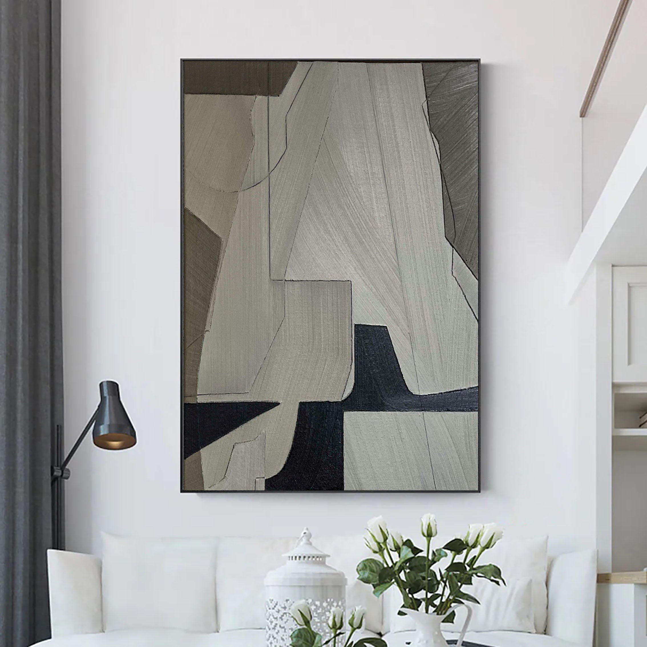 vipgallery Grey Minimalist Painting #CXA 010