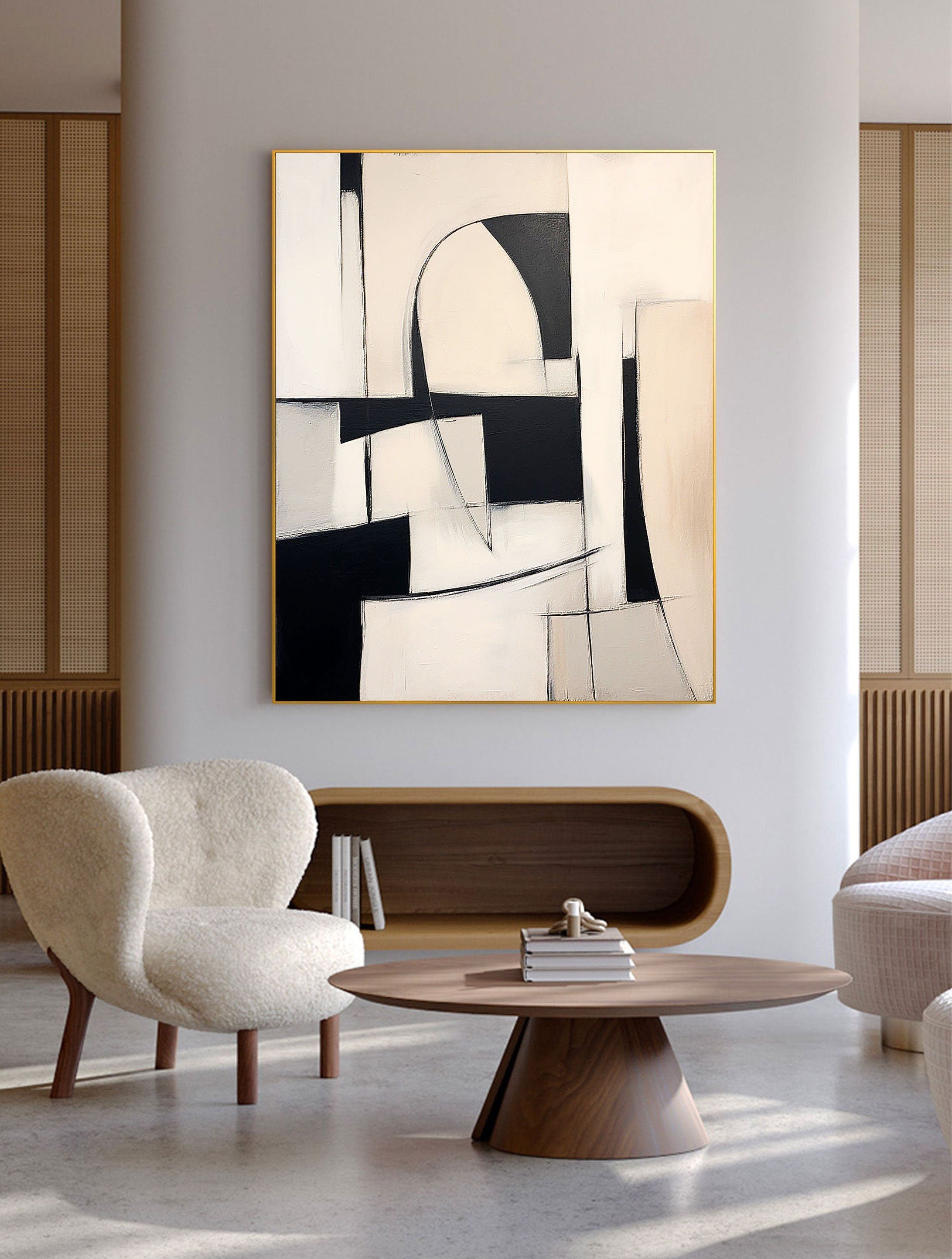 Black & White Abstract Painting #CXA 020