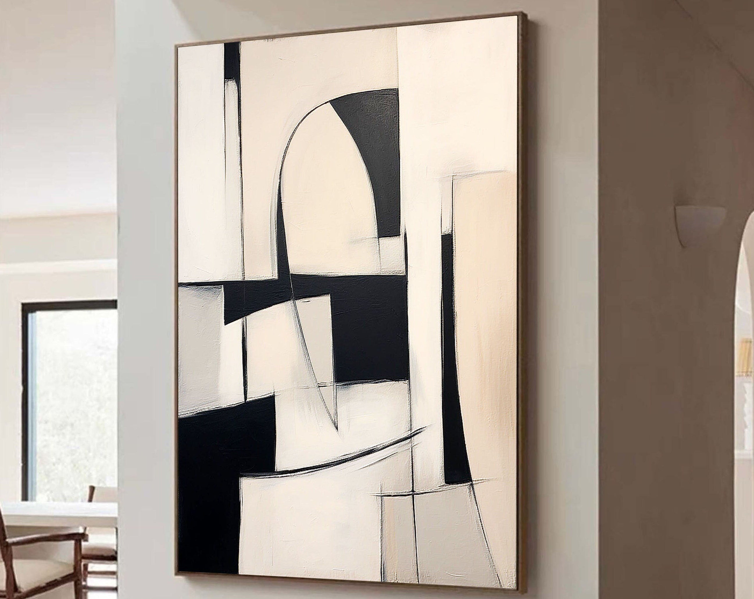 Black & White Abstract Painting #CXA 020