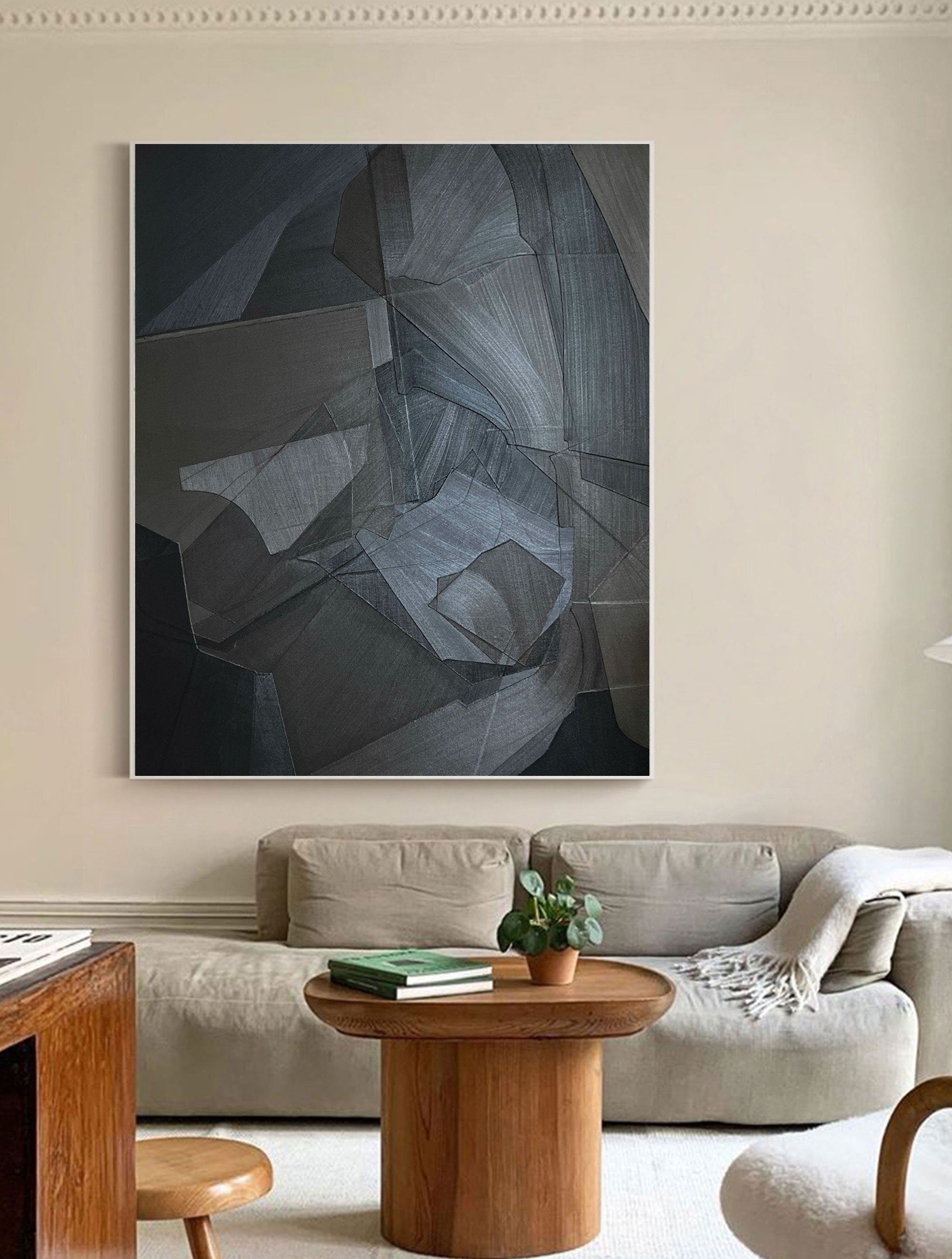 Black & White Abstract Painting #CXA 015