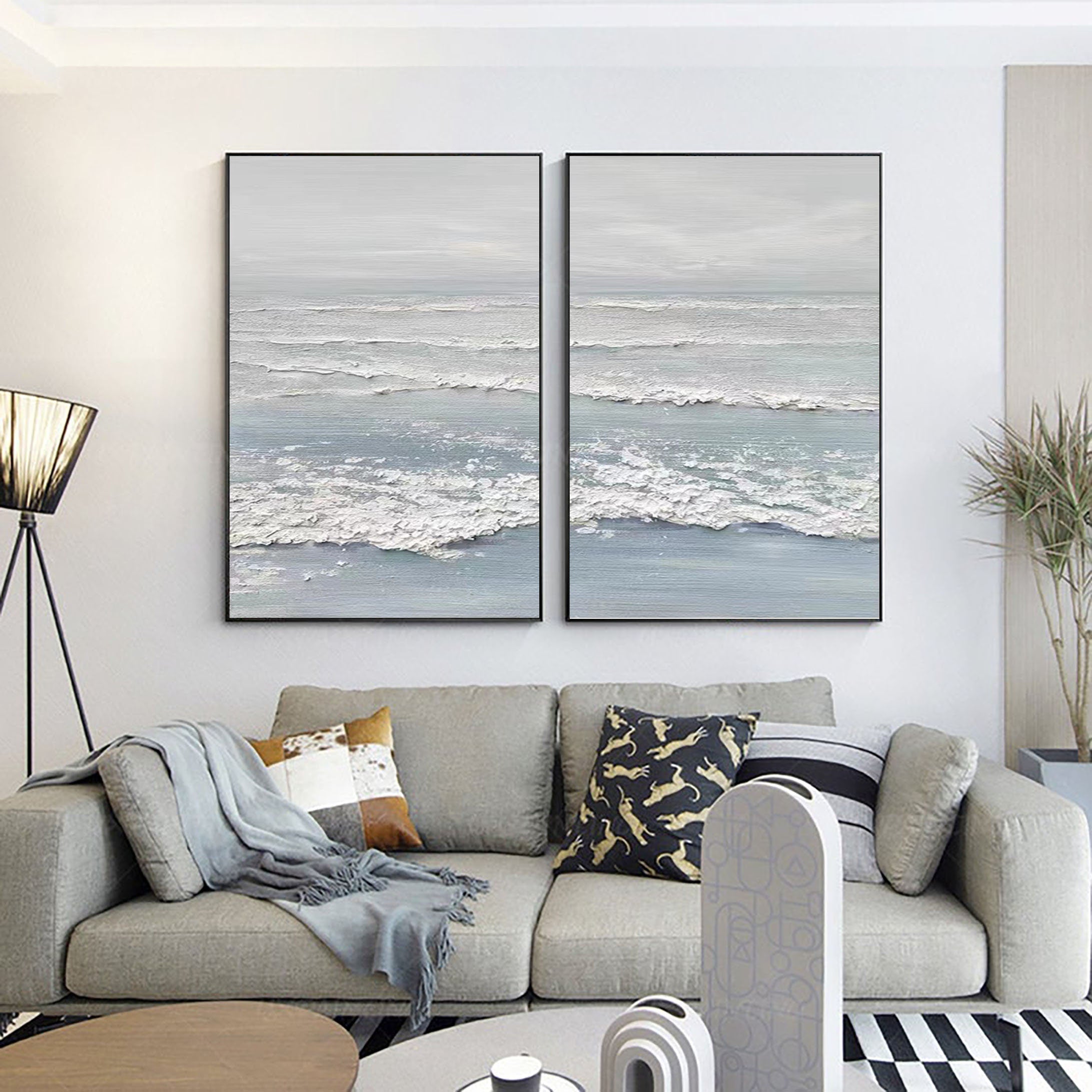 Ocean Painting SET OF 2 #CXA 006