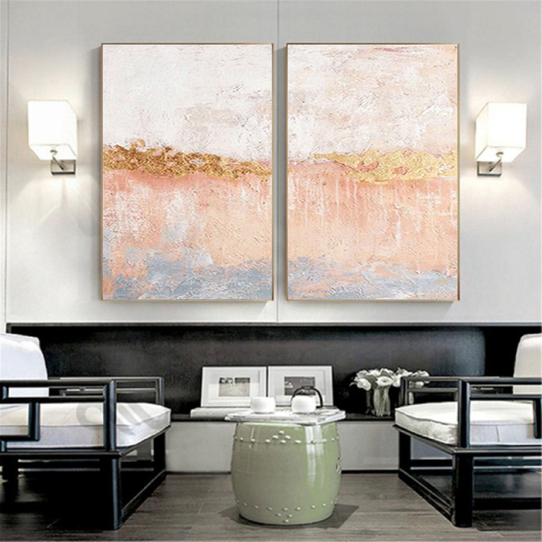 Abstract Tranquility Painting SET OF 2 #CXA 009