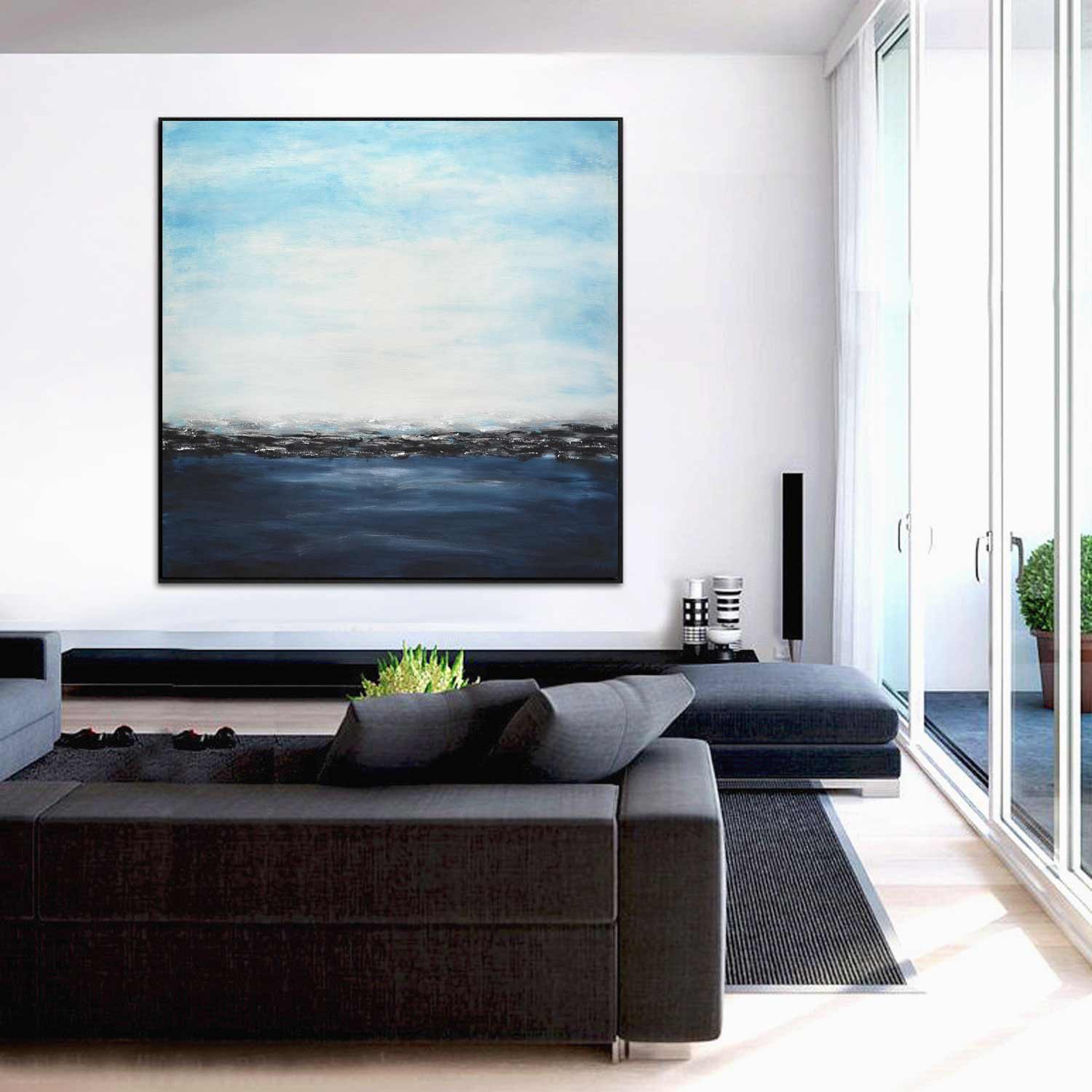 Seascape Modern Art Design Painting "Deep Blue"