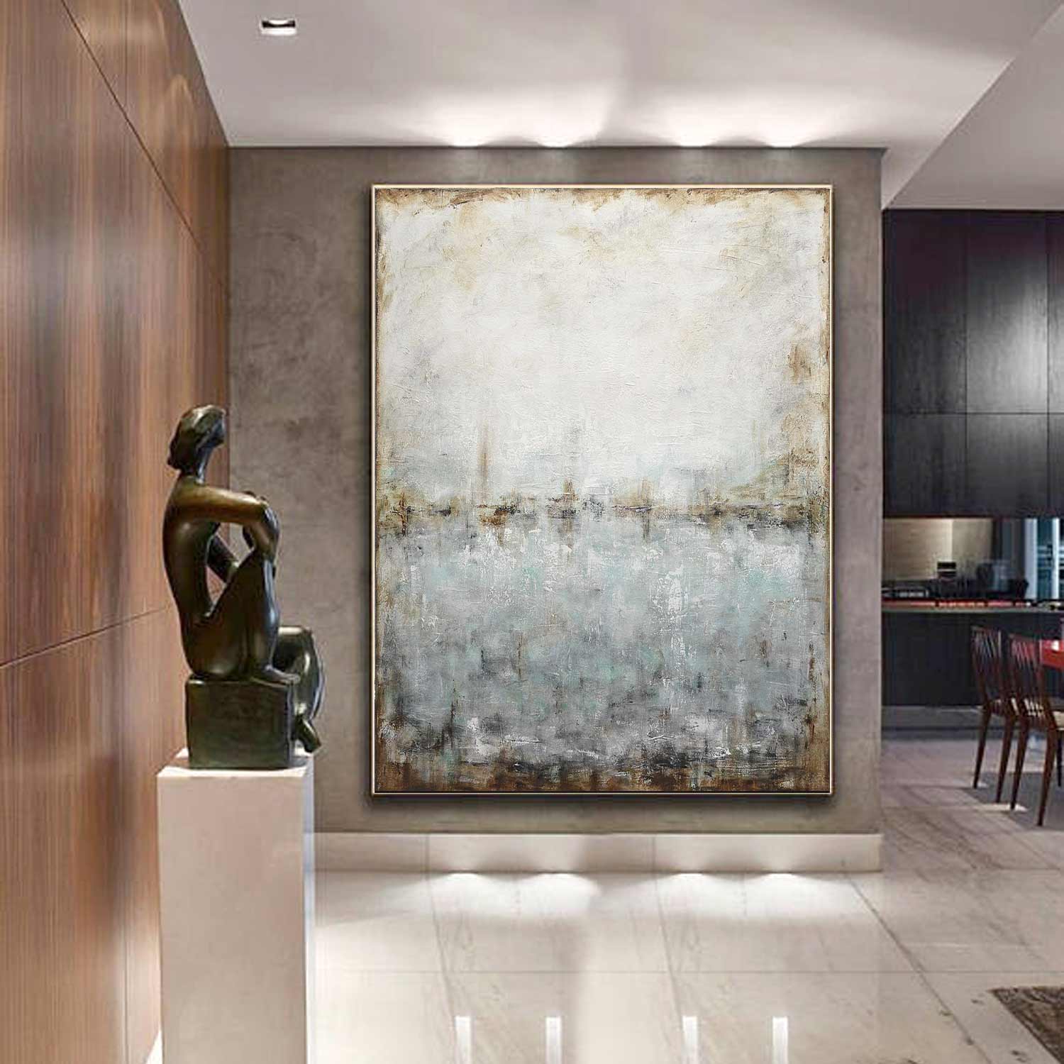 vipgallery Vertical Large Abstract Artwork "Frozen in Time"
