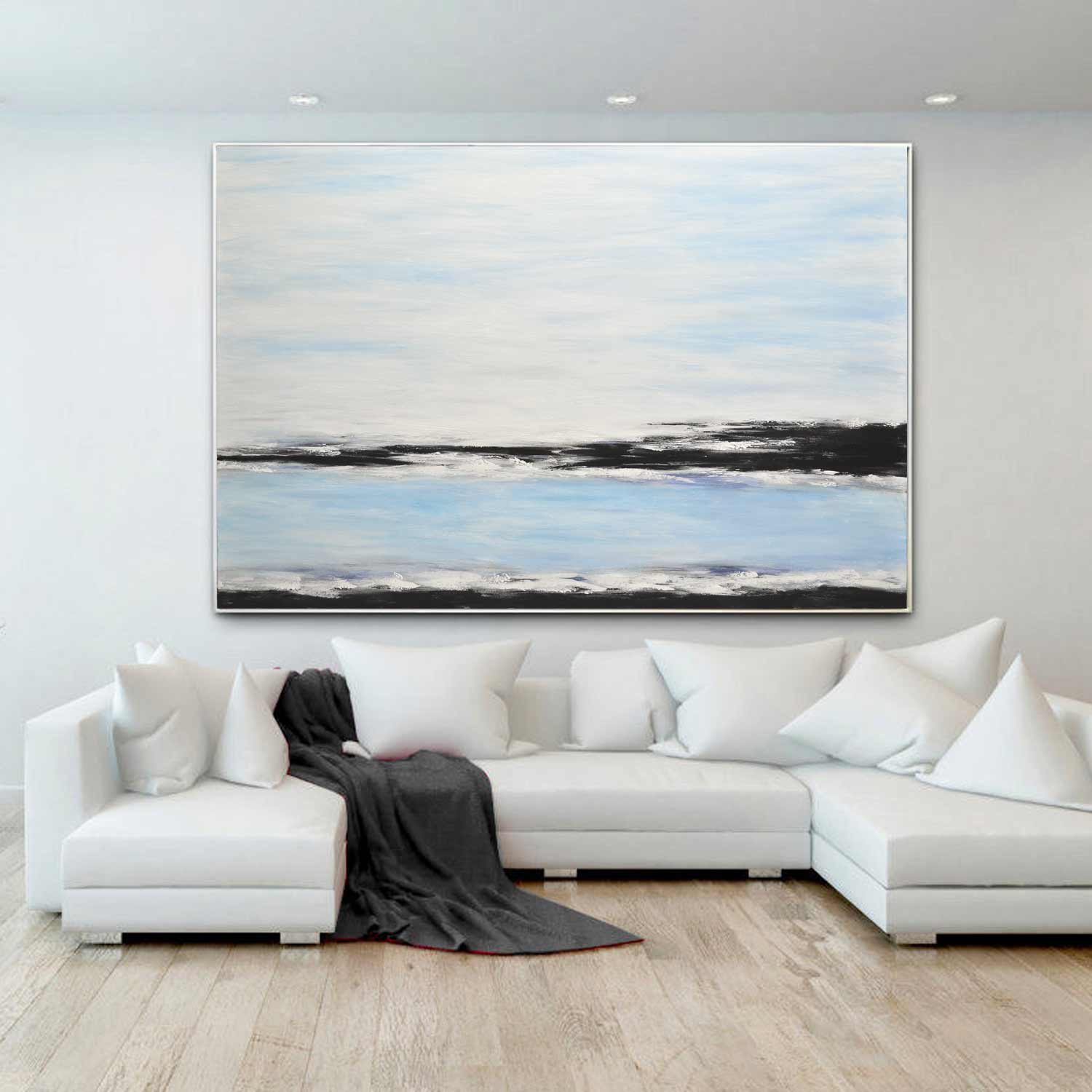 Blue Seascape Horizon Painting "Timeless Waters"