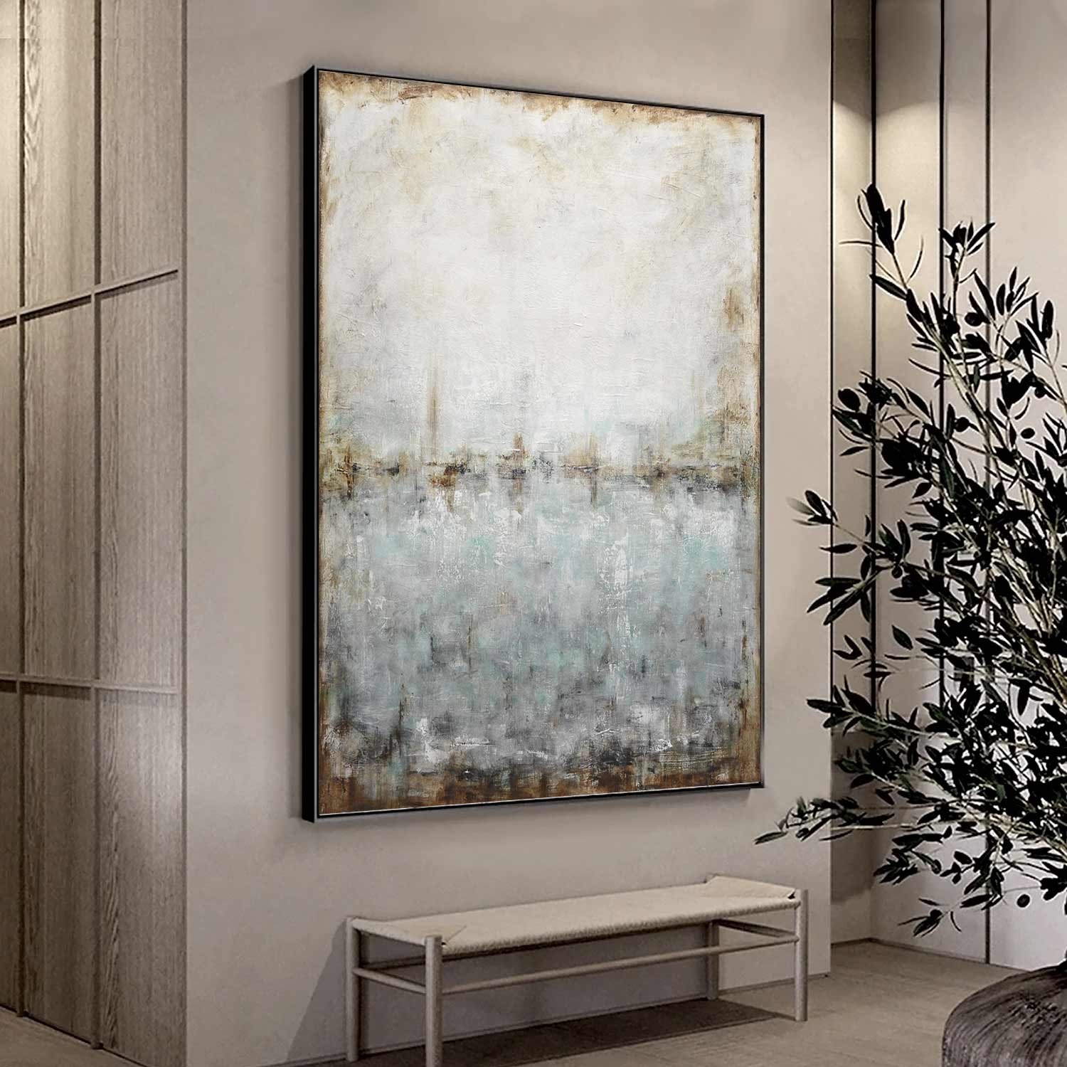 vipgallery Vertical Large Abstract Artwork "Frozen in Time"