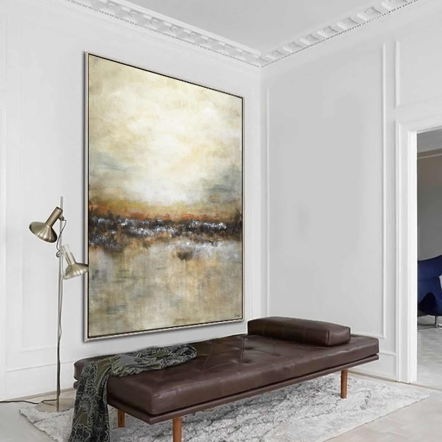 vipgallery Vertical Earth Tones Abstract Painting "Not Afraid"