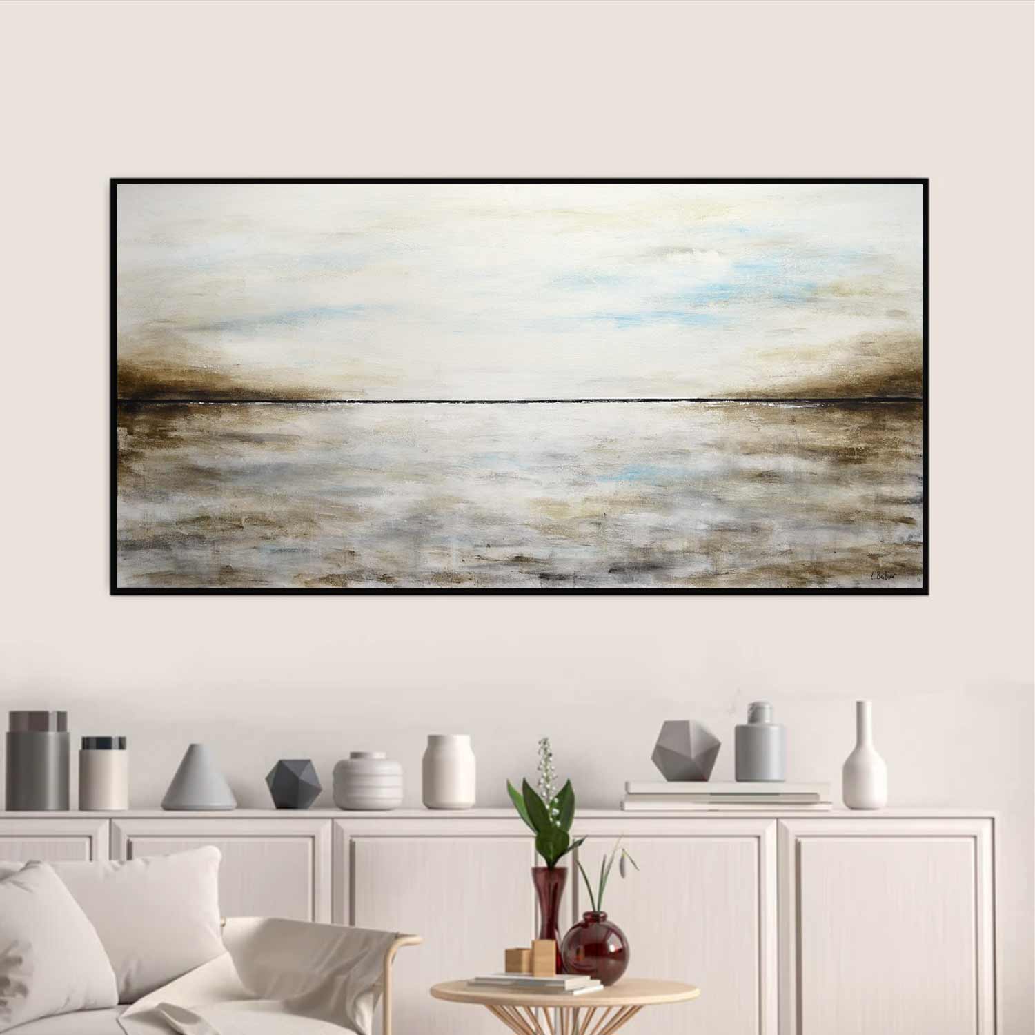 vipgallery Landscape Painting Panoramic Art Horizontal Line "The Waves"