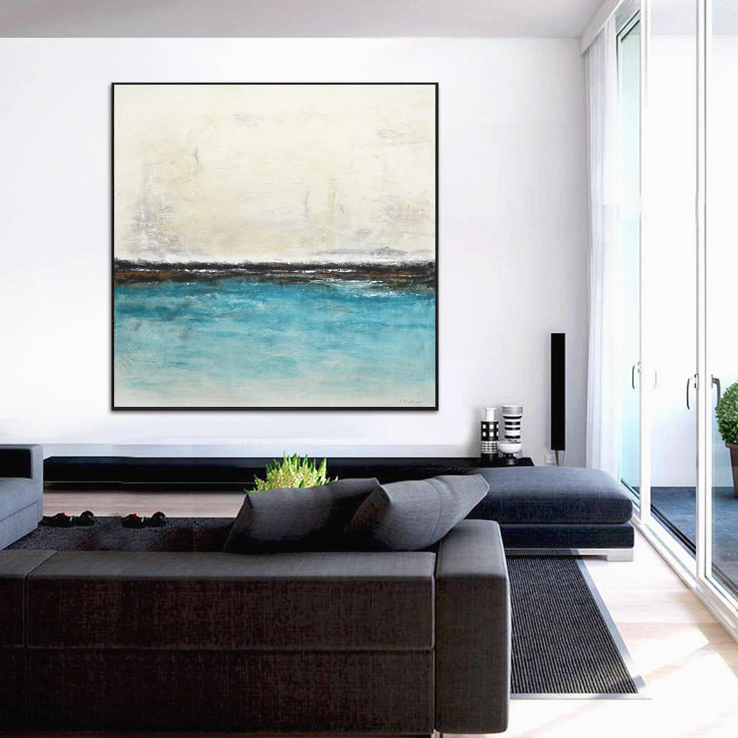 Seashore Coastal Painting Blue Scenic Artwork "Escape"