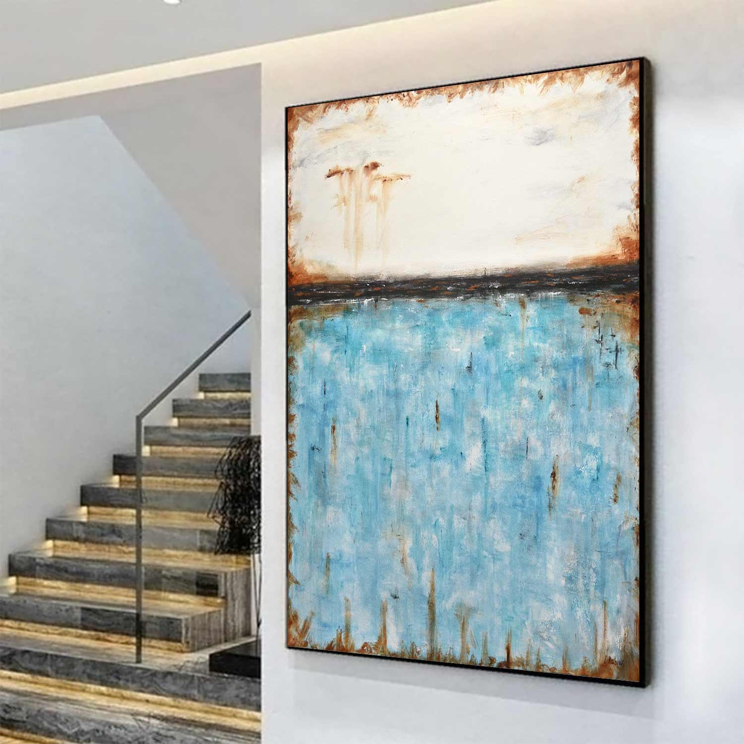 vipgallery Turquoise Art Oversized Abstract "Live Forever"