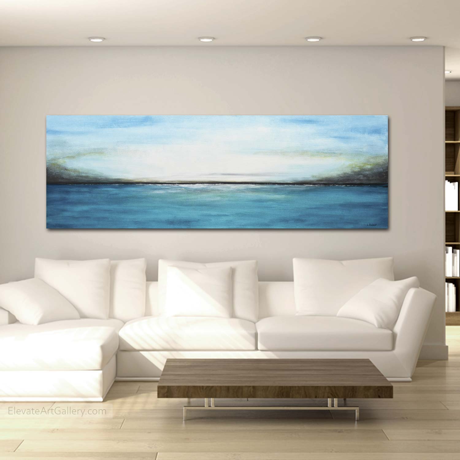 vipgallery Panoramic Blue Large Framed Art "Into the Blue"