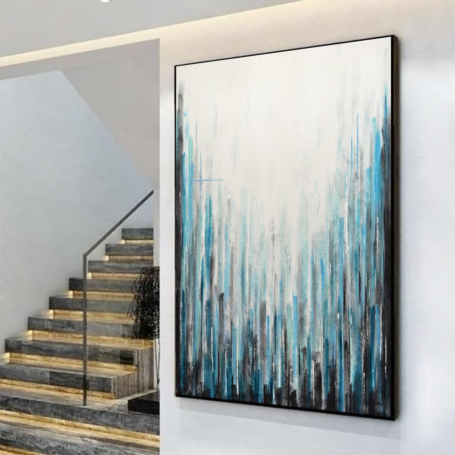 vipgallery Modern Geometric Stripes Painting "Into the Mist"