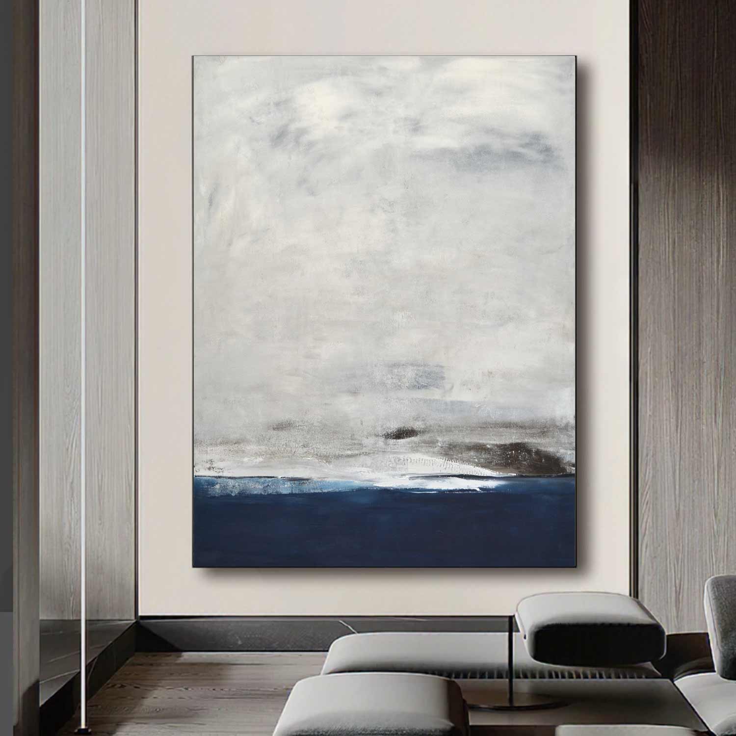 Abstract Painting Seascape Blue Wall Art "Above The Blue"